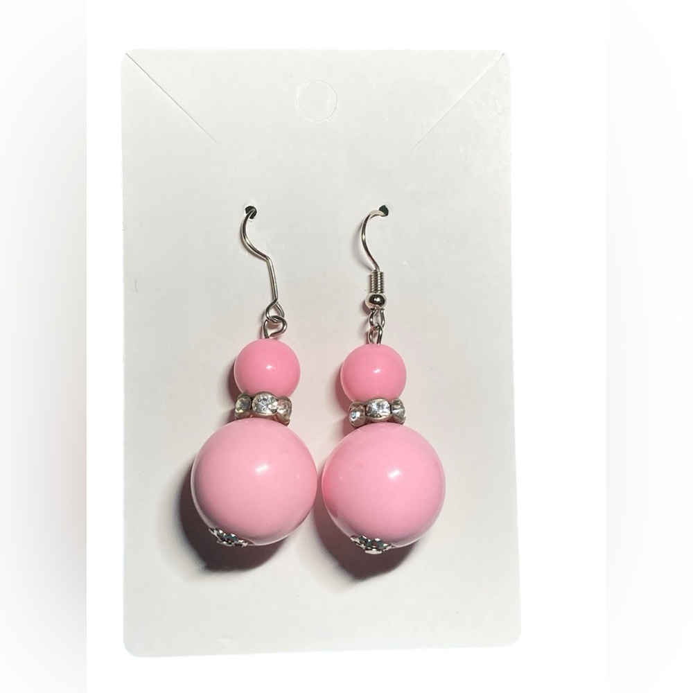 Elegant Pink Beaded Earrings